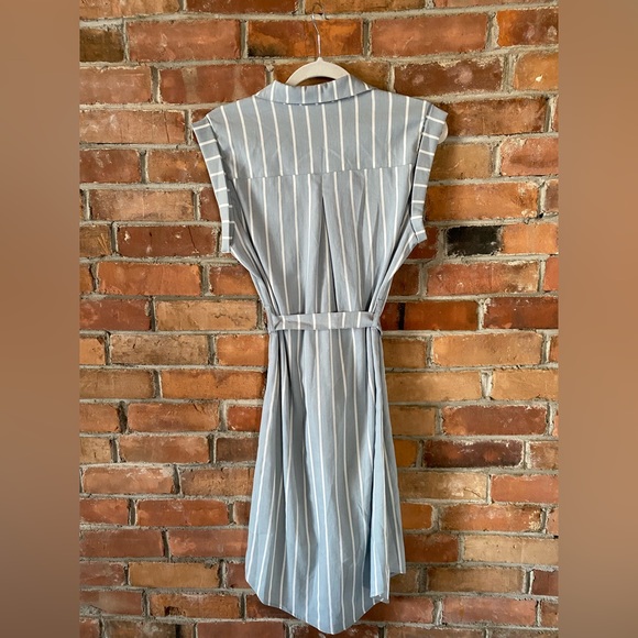 BISHOP + YOUNG striped button front dress light blue/white size medium - Picture 7 of 7